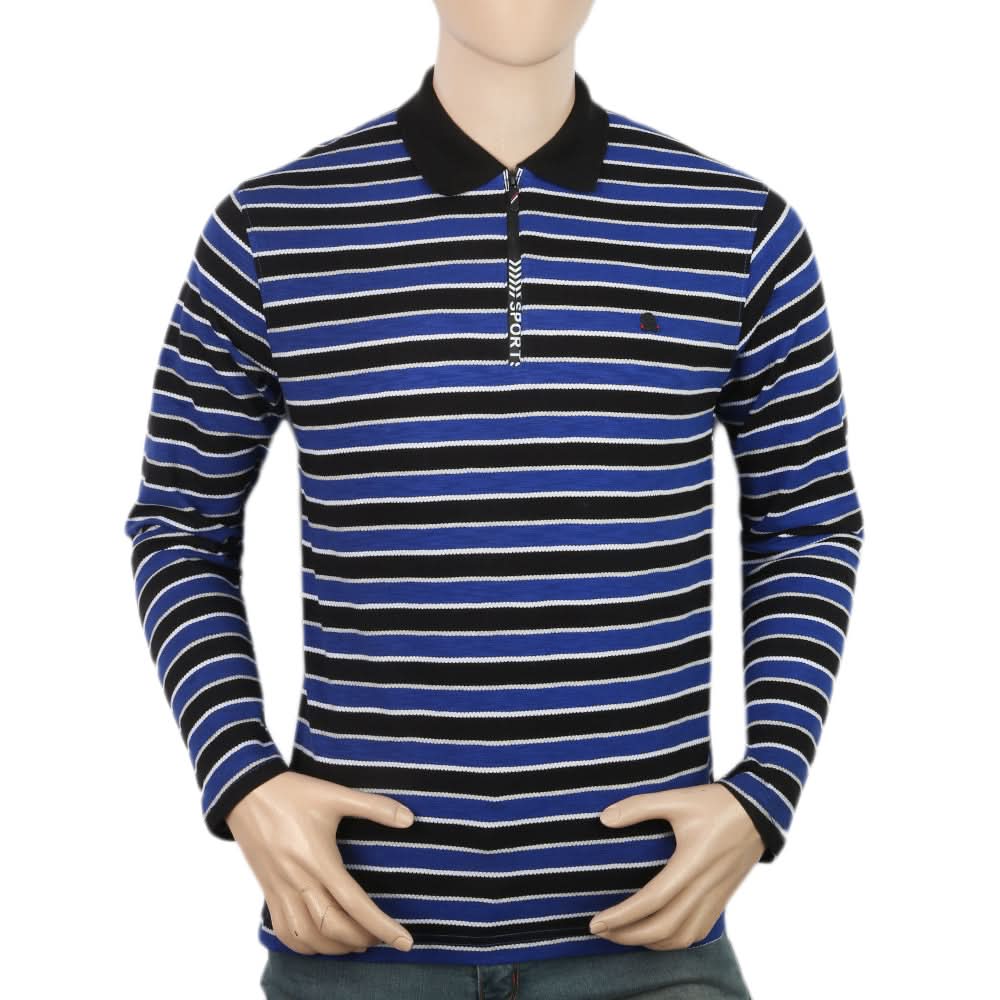 Men's Yarn Dyed Full Sleeves Polo T-Shirt - Multi, Men, T-Shirts And Polos, Chase Value, Chase Value