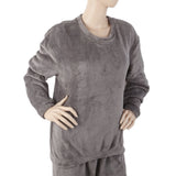 Women's Fleece Full Sleeves Night Suit - Grey, Women, Night Suit, Chase Value, Chase Value