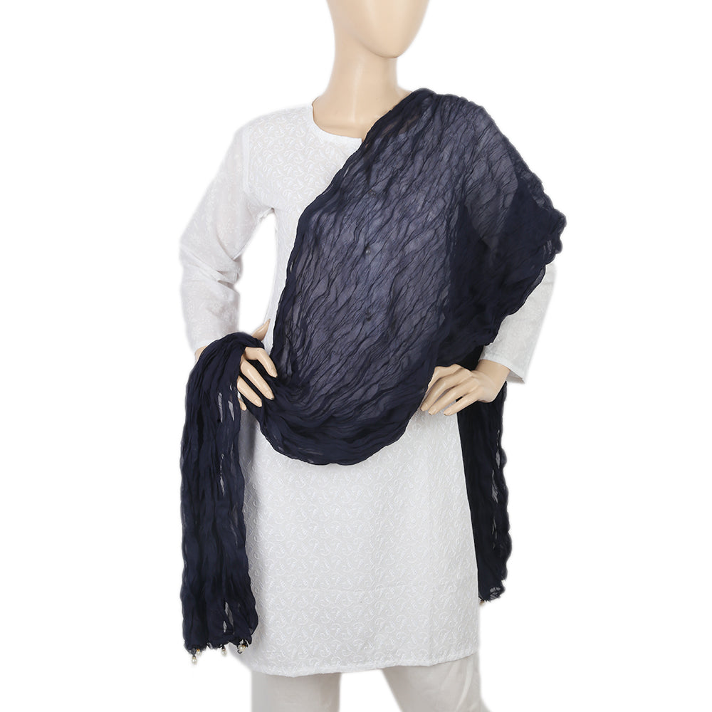 Women's Korkore Chiffon Dupatta - Navy Blue, Women, Dupatta, Chase Value, Chase Value