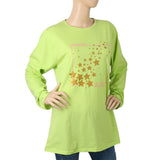 Women's Printed T. Shirt Full Sleeves - Green, Women, T-Shirts And Tops, Chase Value, Chase Value