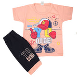 Boys Short Half Sleeves Suit - Peach, Kids, Boys Sets And Suits, Chase Value, Chase Value