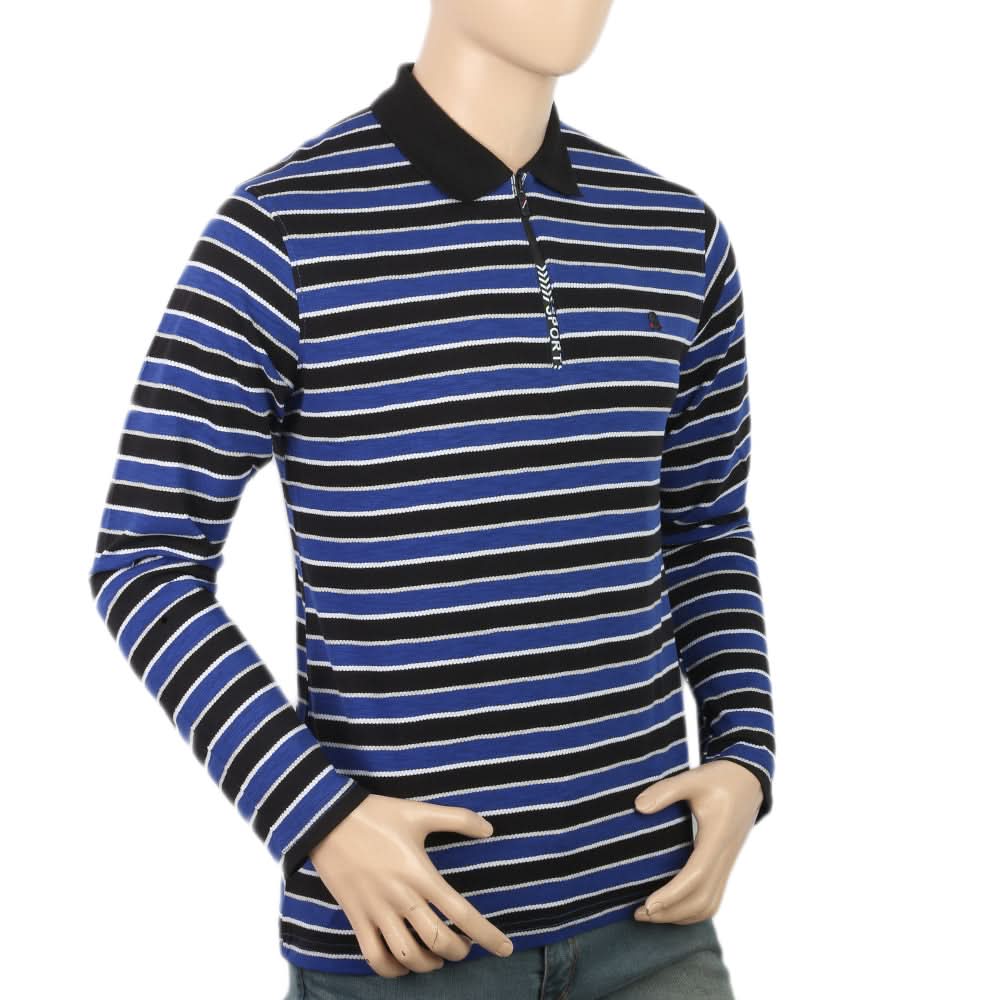 Men's Yarn Dyed Full Sleeves Polo T-Shirt - Multi, Men, T-Shirts And Polos, Chase Value, Chase Value