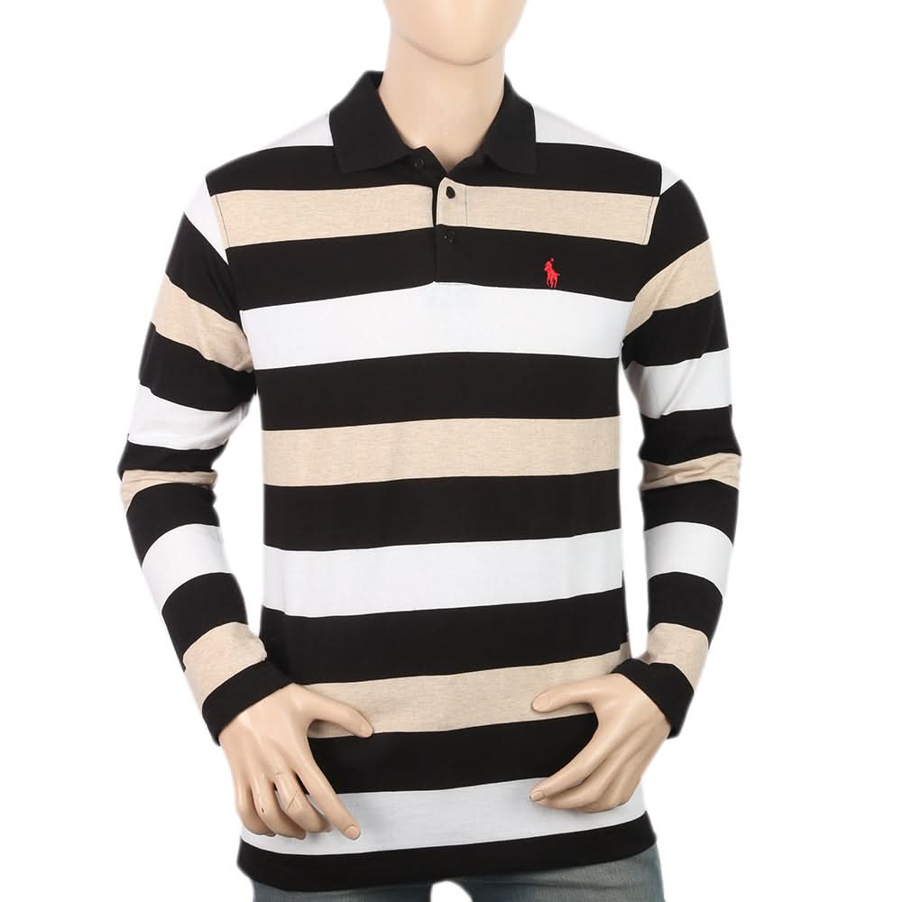 Men's Yarn Dyed Full Sleeves Polo T-Shirt - Multi, Men, T-Shirts And Polos, Chase Value, Chase Value