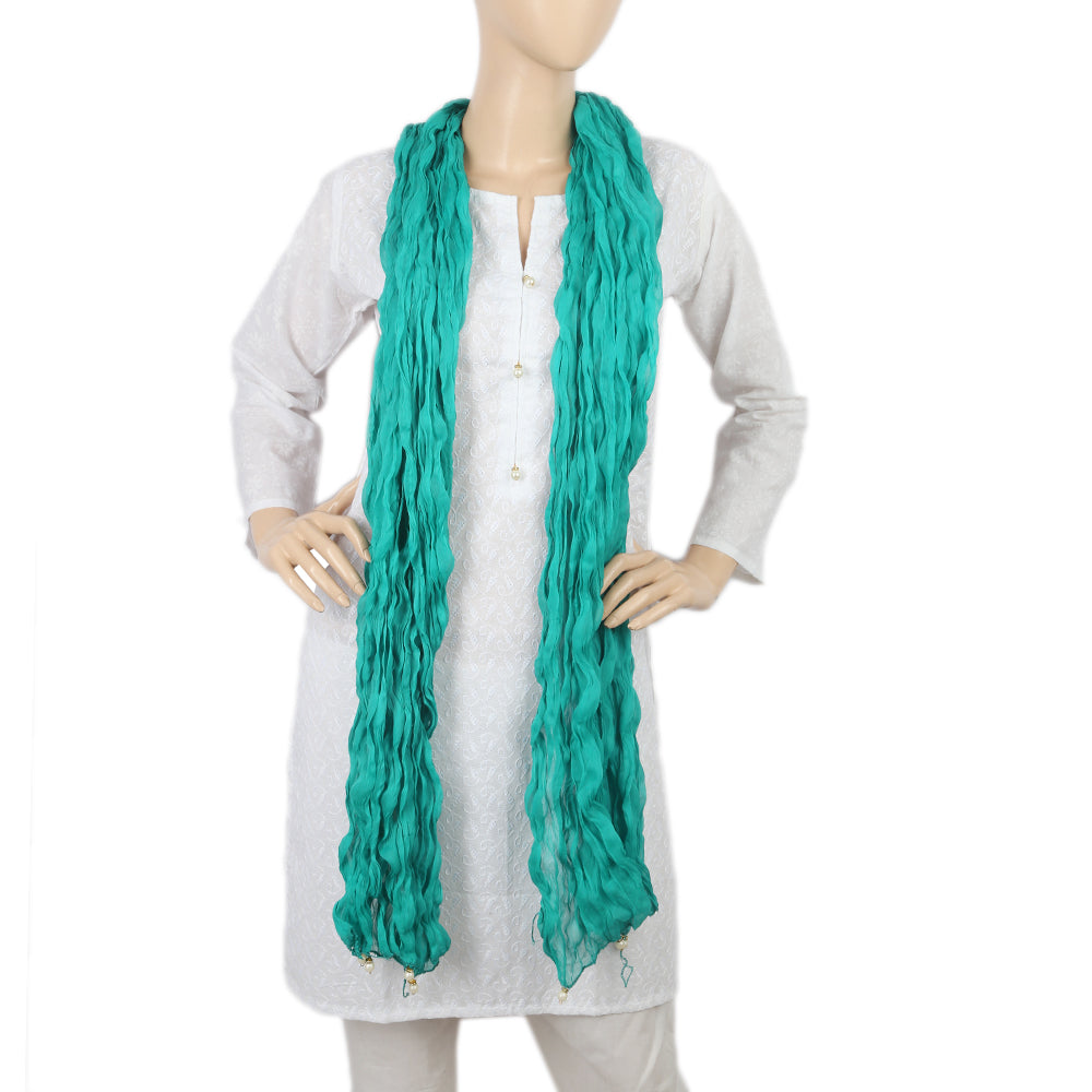 Women's Korkore Chiffon Dupatta - Sea Green, Women, Dupatta, Chase Value, Chase Value