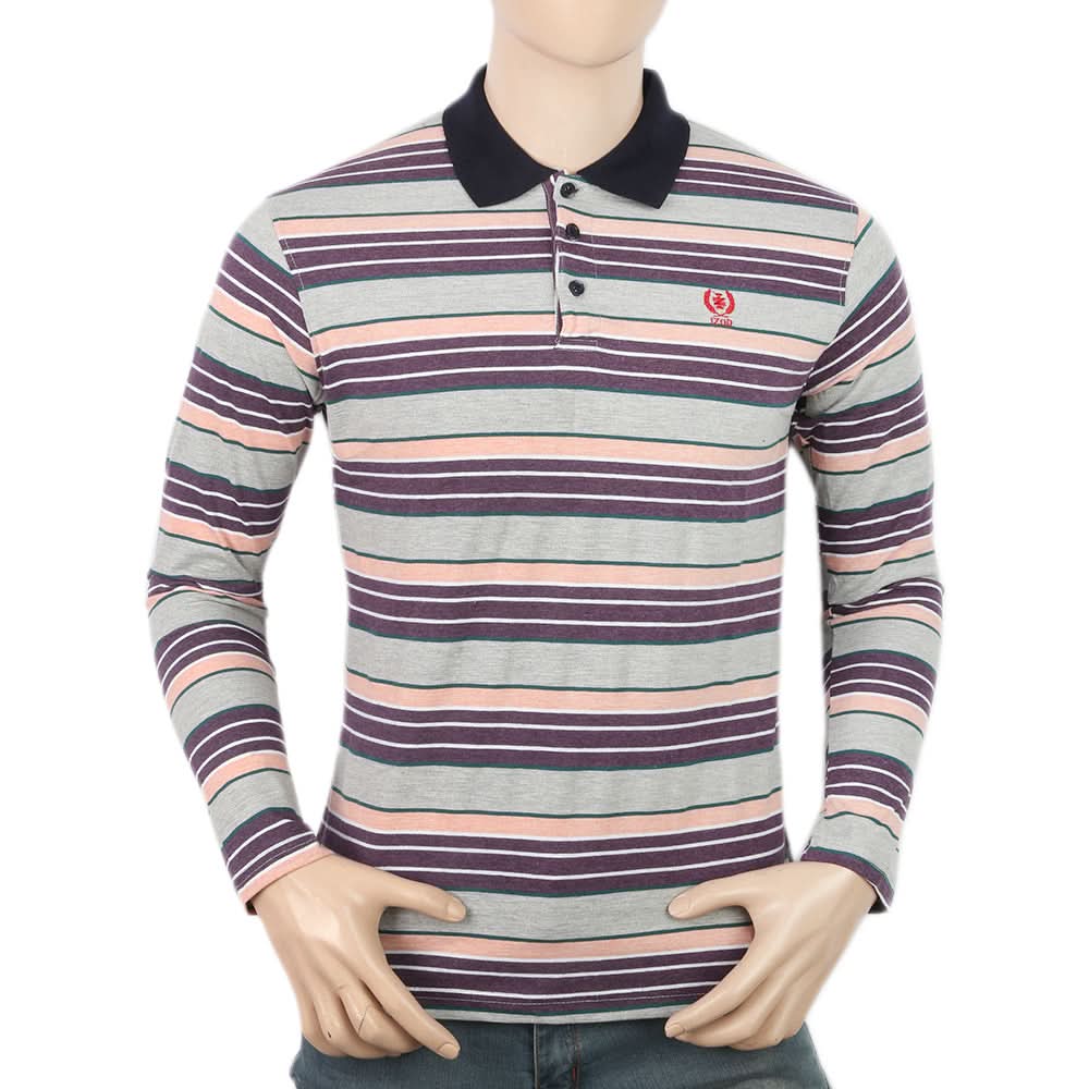 Men's Yarn Dyed Full Sleeves Polo T-Shirt - Multi, Men, T-Shirts And Polos, Chase Value, Chase Value