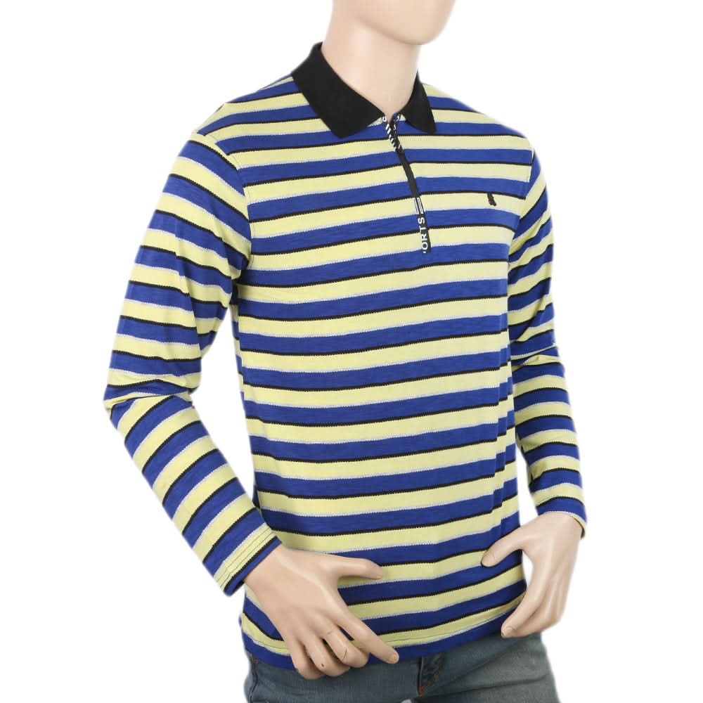 Men's Yarn Dyed Full Sleeves Polo T-Shirt - Multi, Men, T-Shirts And Polos, Chase Value, Chase Value