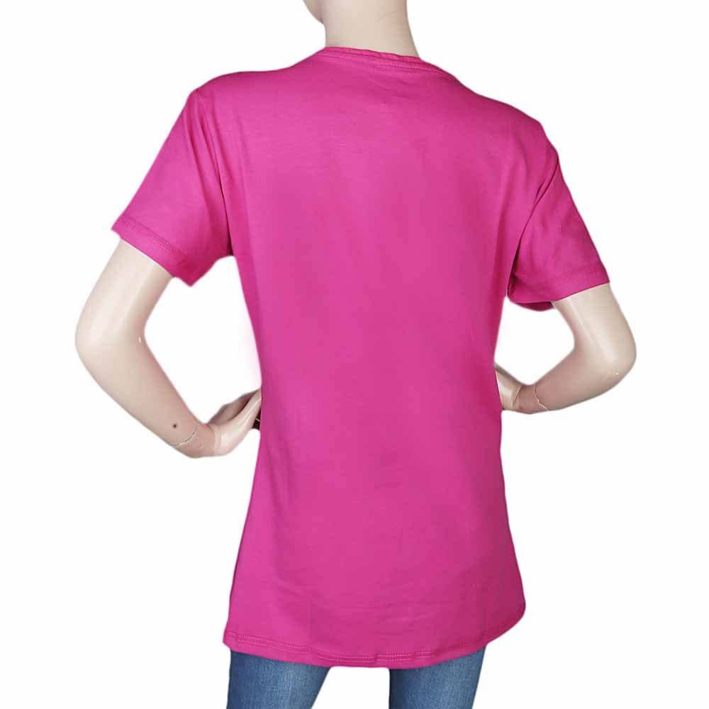 Women's Half Sleeves Printed T-Shirt - Pink, Women, T-Shirts And Tops, Chase Value, Chase Value