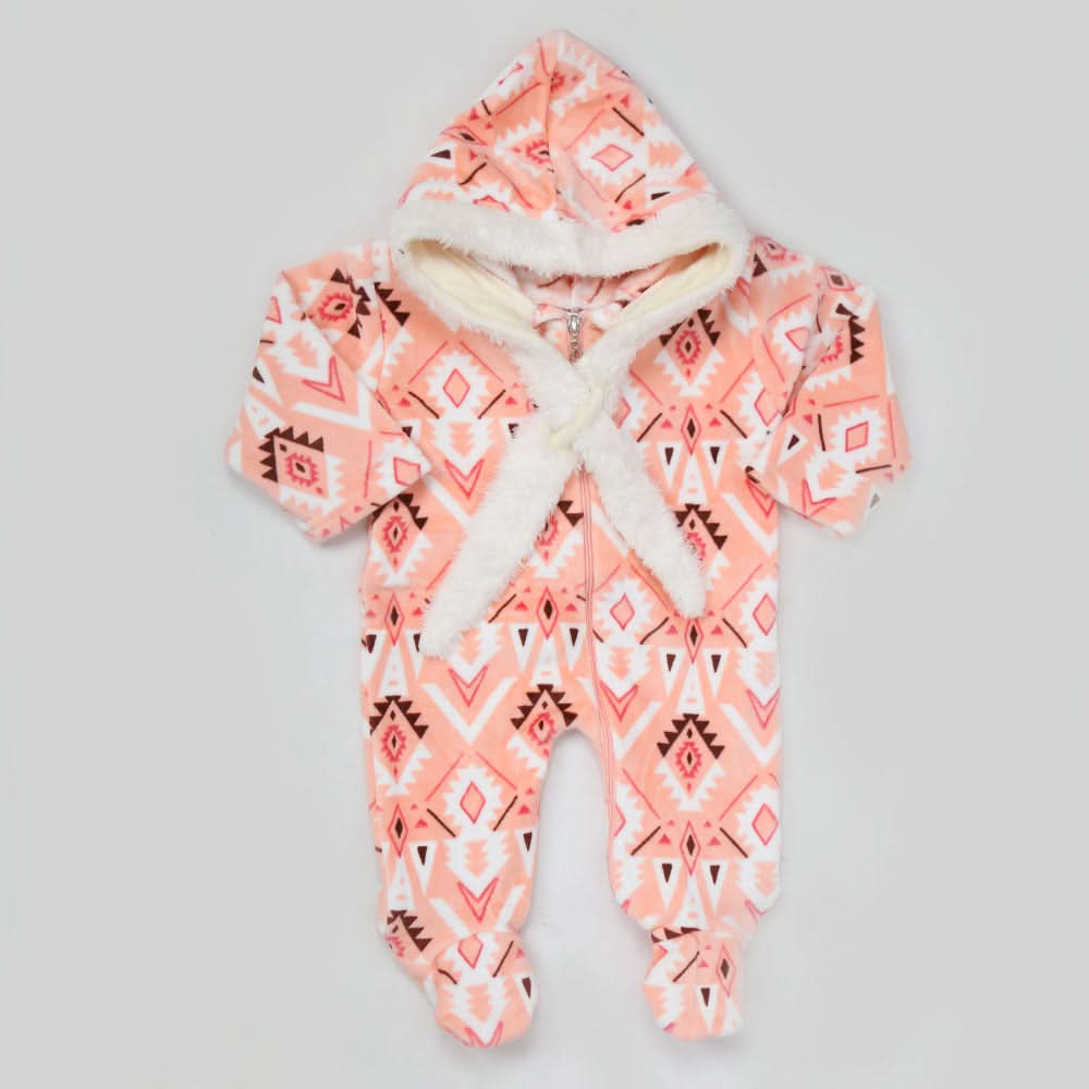 Newborn Unisex Full Sleeves Romper - Peach, Kids, NB Boys Rompers, Chase Value, Chase Value