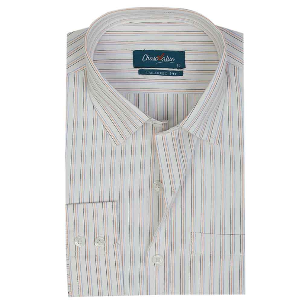 Men's Formal Stripe Shirt - Light Brown, Men's Shirts, Chase Value, Chase Value