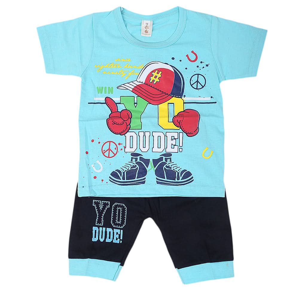 Boys Short Half Sleeves Suit - Blue, Kids, Boys Sets And Suits, Chase Value, Chase Value