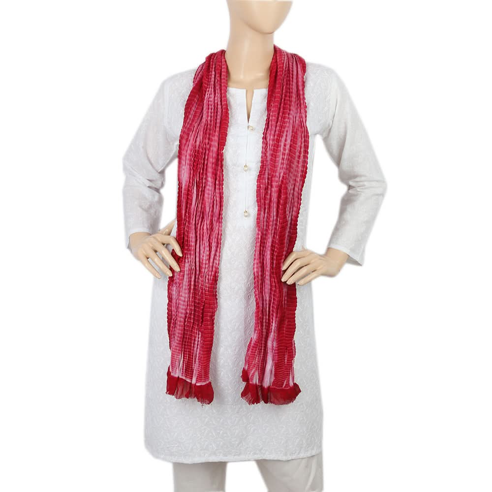 Women's Tie & Dye Chiffon Dupatta - Dark Pink, Women, Dupatta, Chase Value, Chase Value