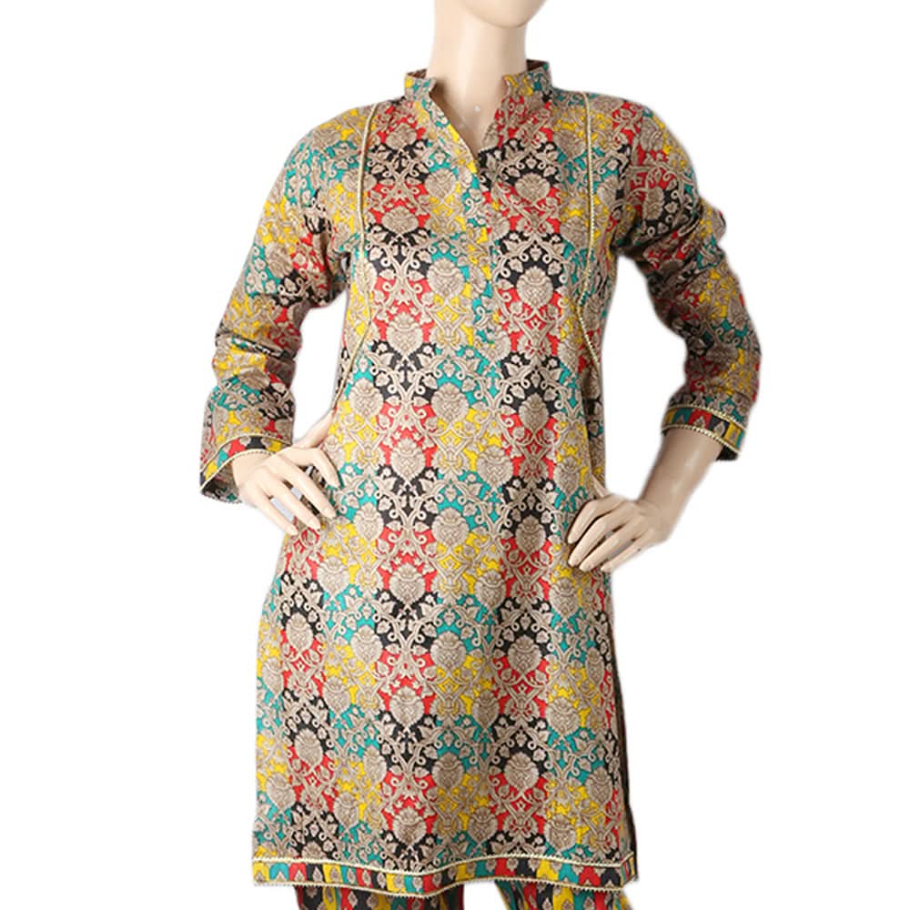 Mahnoor Printed Un-Stitched 1pcs Cotton Kurti - 14, Women, Unstitched Kurti, United Textiles, Chase Value