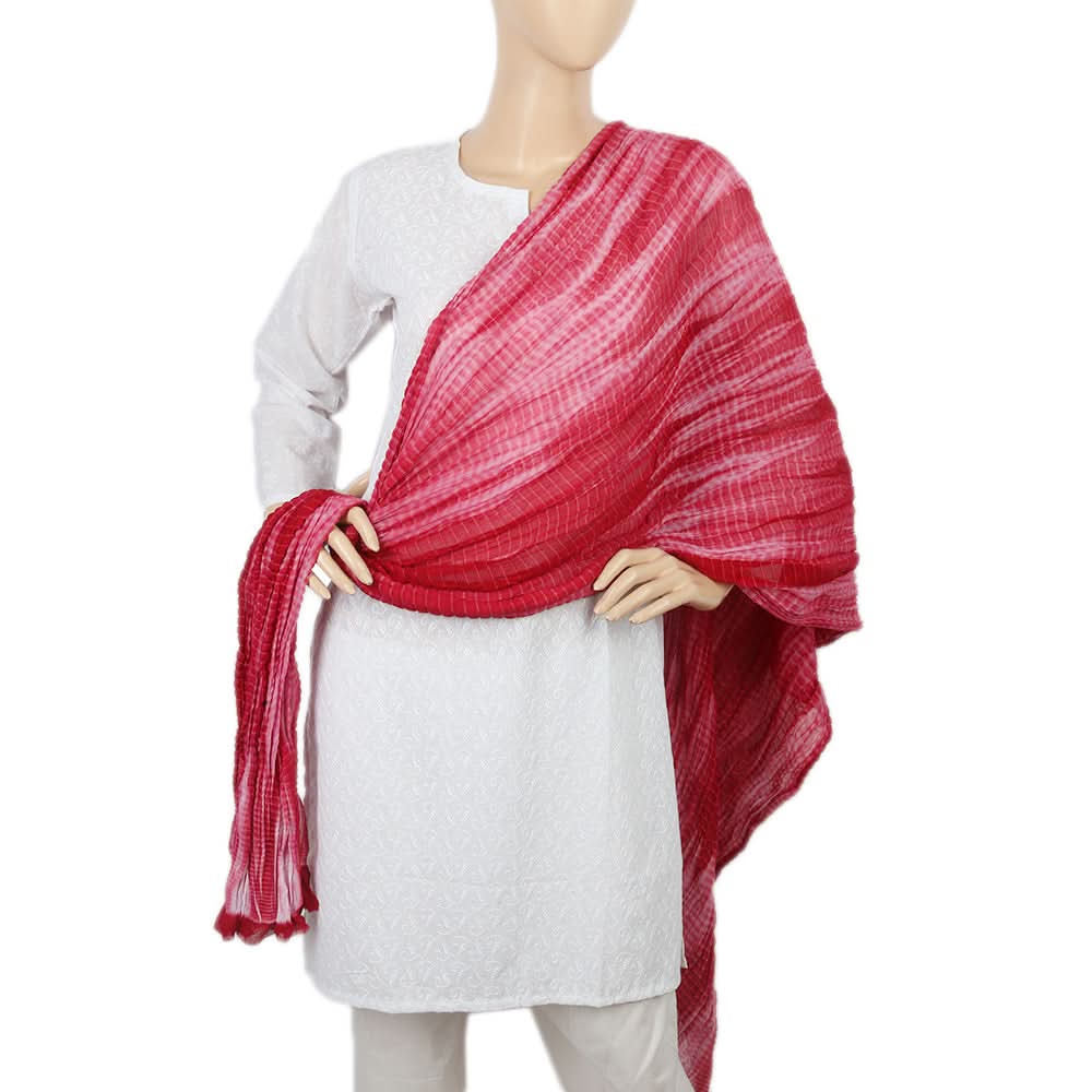 Women's Tie & Dye Chiffon Dupatta - Dark Pink, Women, Dupatta, Chase Value, Chase Value