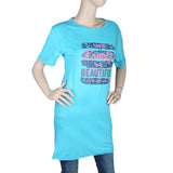 Women's Half Sleeves Printed T-Shirt - Sky Blue, Women, T-Shirts And Tops, Chase Value, Chase Value