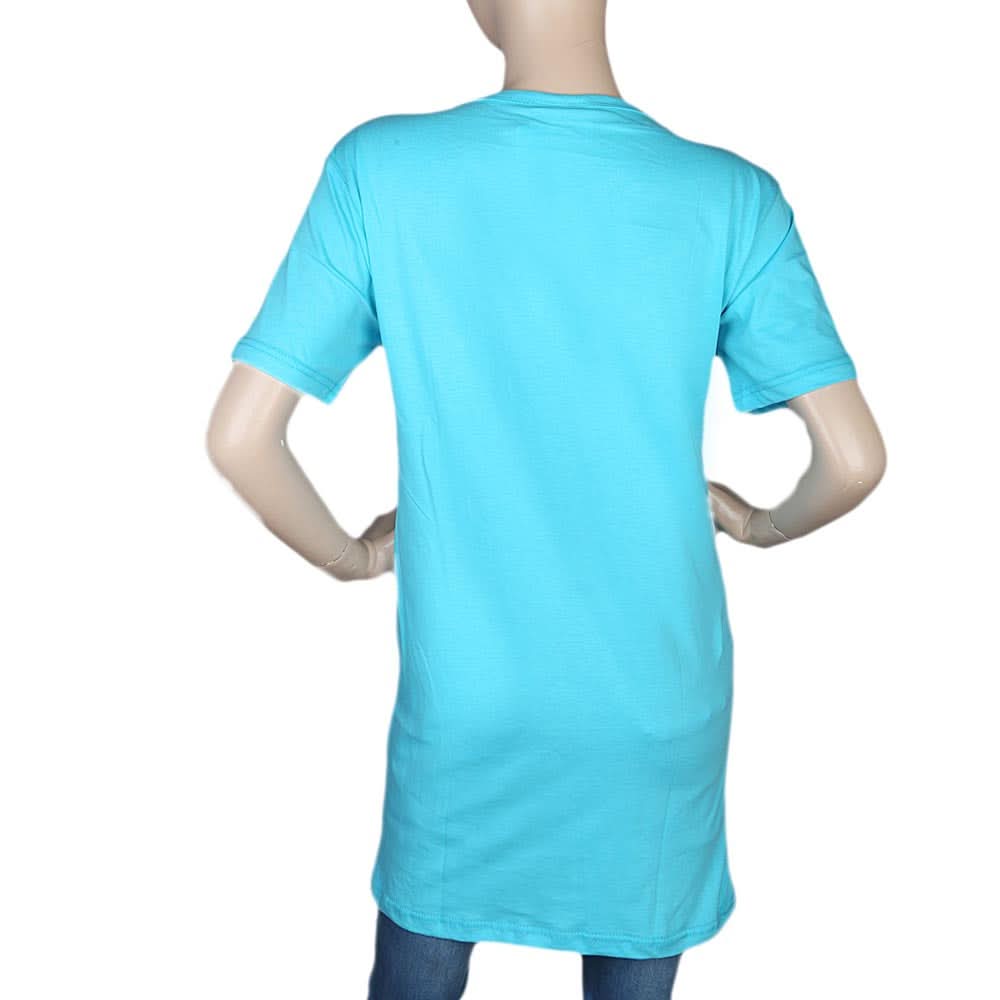 Women's Half Sleeves Printed T-Shirt - Sky Blue, Women, T-Shirts And Tops, Chase Value, Chase Value