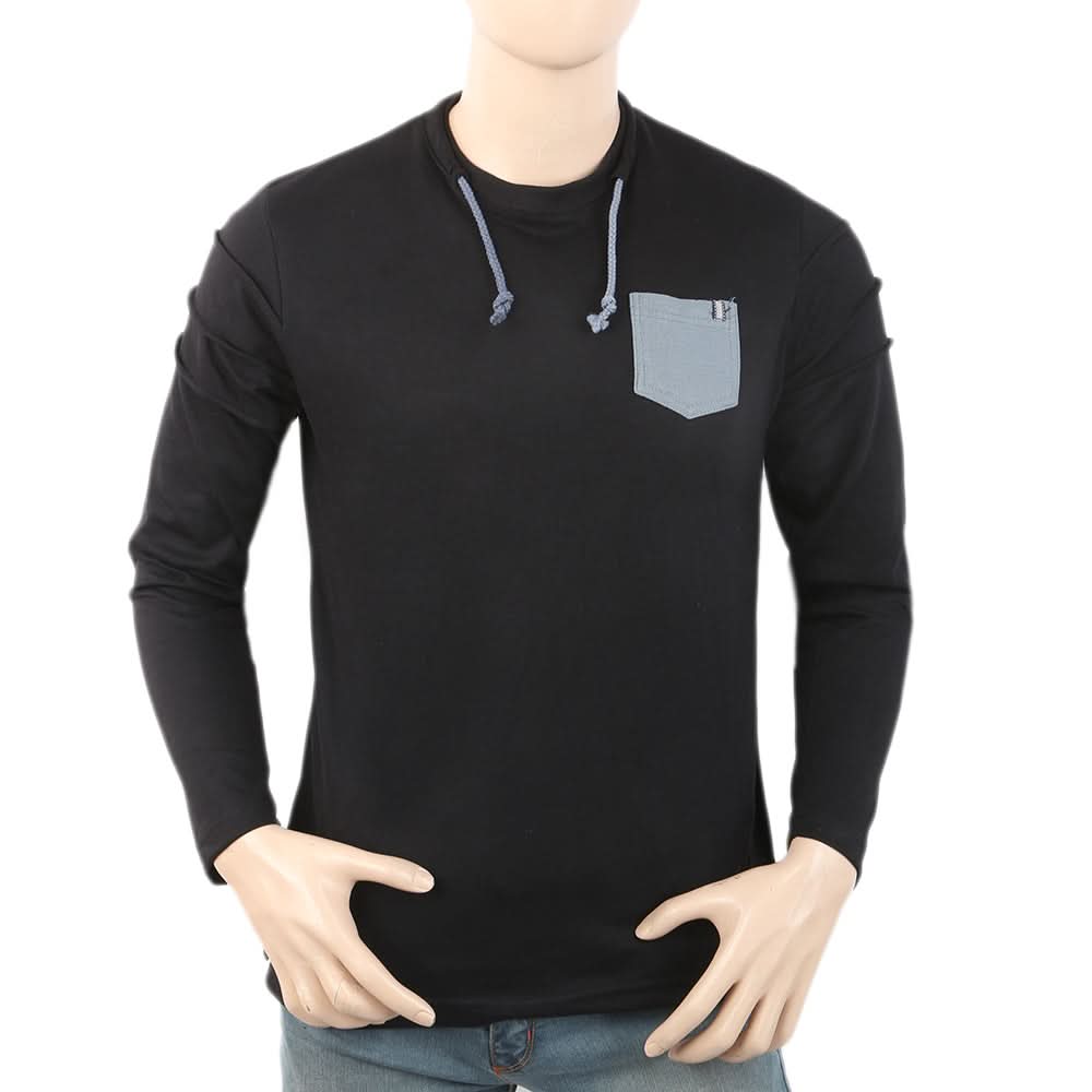 Men's Full Sleeves T-Shirt - Black, Men, T-Shirts And Polos, Chase Value, Chase Value