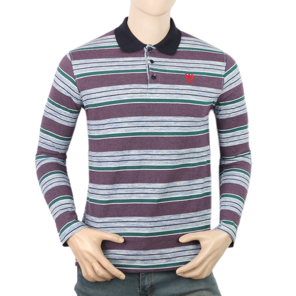 Men's Yarn Dyed Full Sleeves Polo T-Shirt - Multi, Men's T-Shirts & Polos, Chase Value, Chase Value