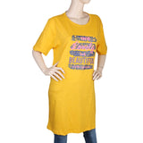 Women's Half Sleeves Printed T-Shirt - Yellow, Women, T-Shirts And Tops, Chase Value, Chase Value