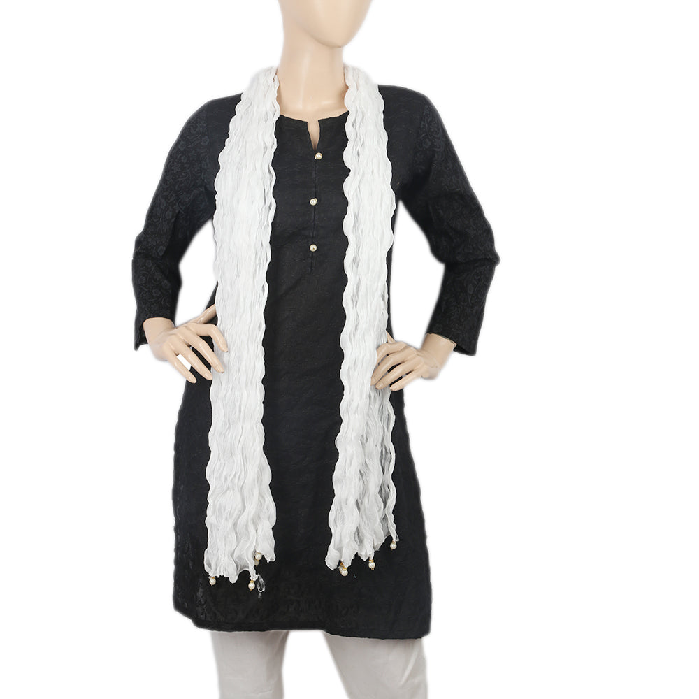 Women's Korkore Chiffon Dupatta - White, Women, Dupatta, Chase Value, Chase Value