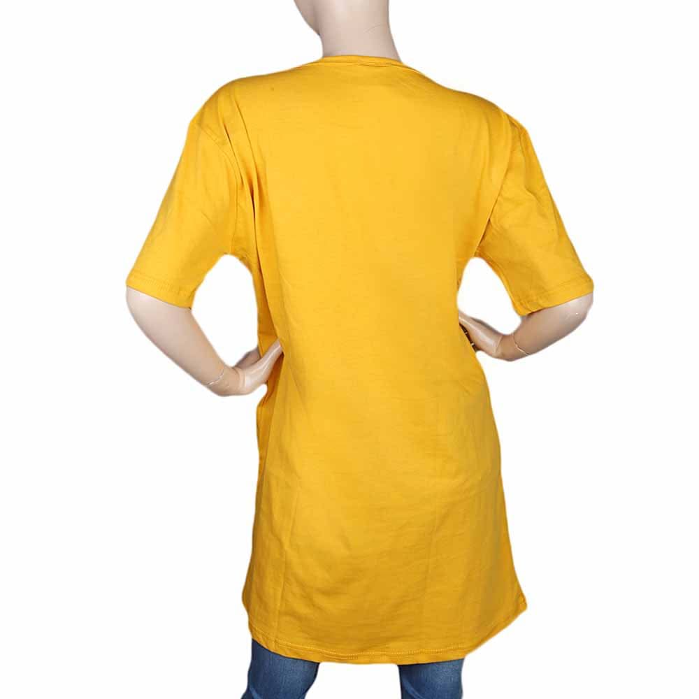 Women's Half Sleeves Printed T-Shirt - Yellow, Women, T-Shirts And Tops, Chase Value, Chase Value
