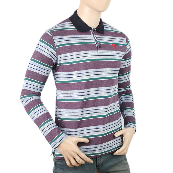 Men's Yarn Dyed Full Sleeves Polo T-Shirt - Multi, Men, T-Shirts And Polos, Chase Value, Chase Value