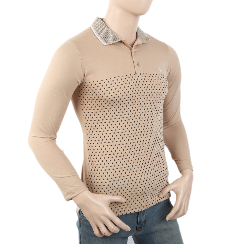 Men's Full Sleeves T-Shirt - Beige, Men, T-Shirts And Polos, Chase Value, Chase Value
