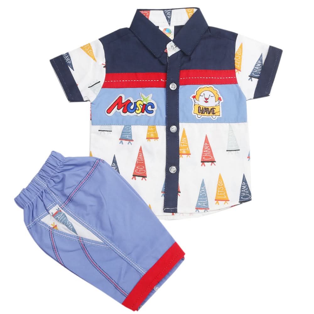 Newborn Boys Half Sleeves Suit - Navy Blue, Kids, Boys Sets And Suits, Chase Value, Chase Value