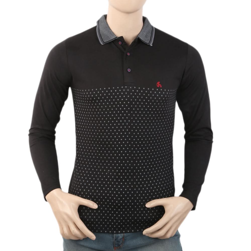 Men's Full Sleeves T-Shirt - Black, Men, T-Shirts And Polos, Chase Value, Chase Value