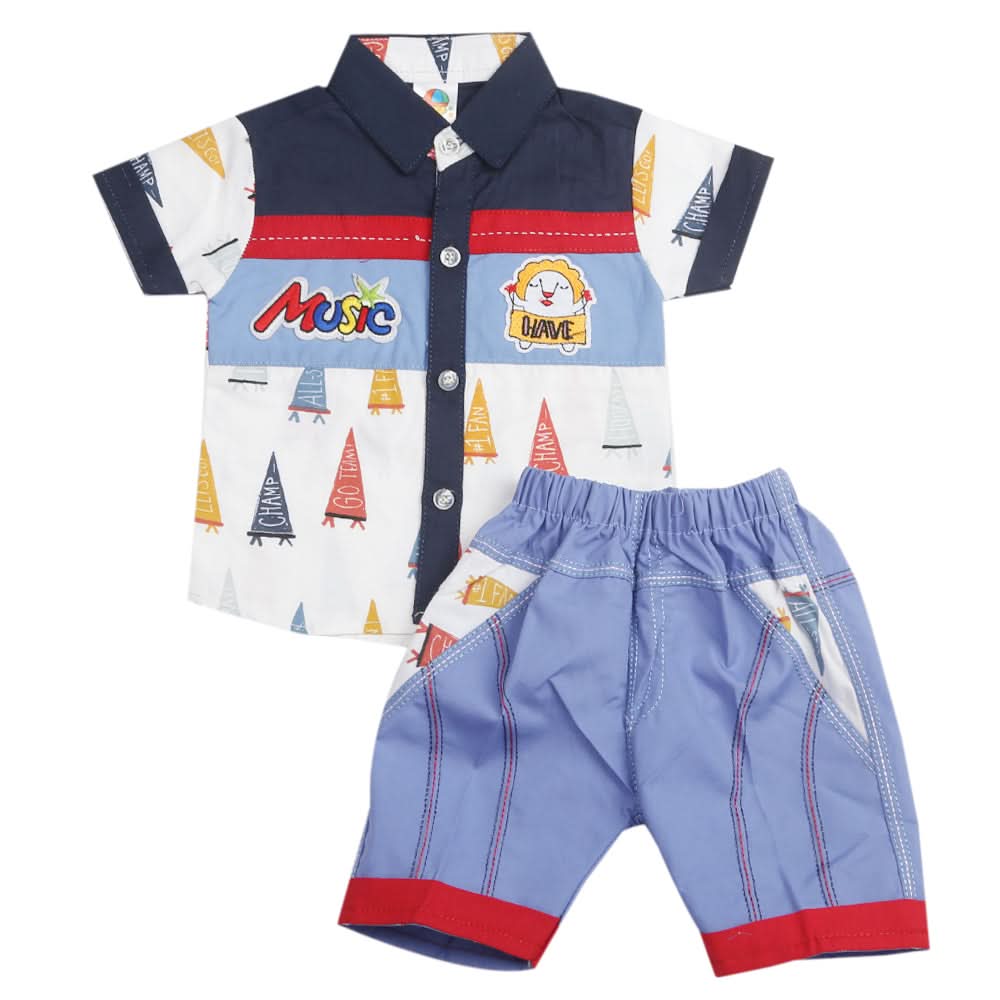 Newborn Boys Half Sleeves Suit - Navy Blue, Kids, Boys Sets And Suits, Chase Value, Chase Value