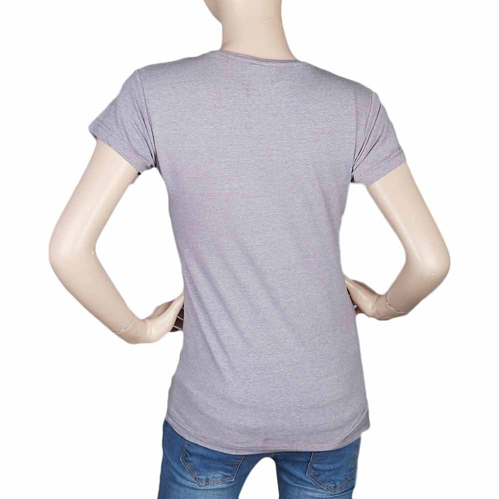 Women's Half Sleeves Printed T-Shirt - Grey, Women, T-Shirts And Tops, Chase Value, Chase Value