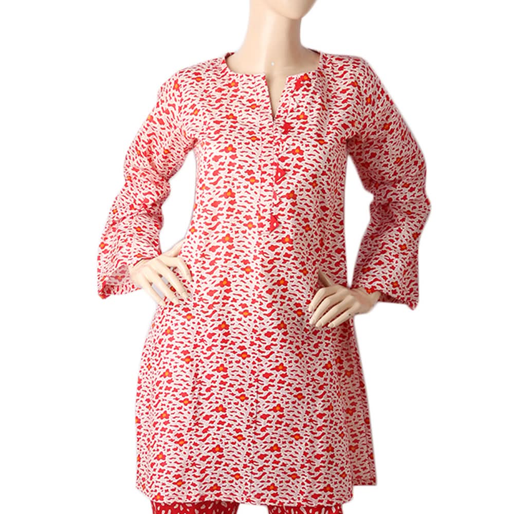 Mahnoor Printed Un-Stitched 1pcs Cotton Kurti - 11, Women, Unstitched Kurti, United Textiles, Chase Value