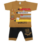 Boys Short Half Sleeves Suit - Brown, Kids, Boys Sets And Suits, Chase Value, Chase Value