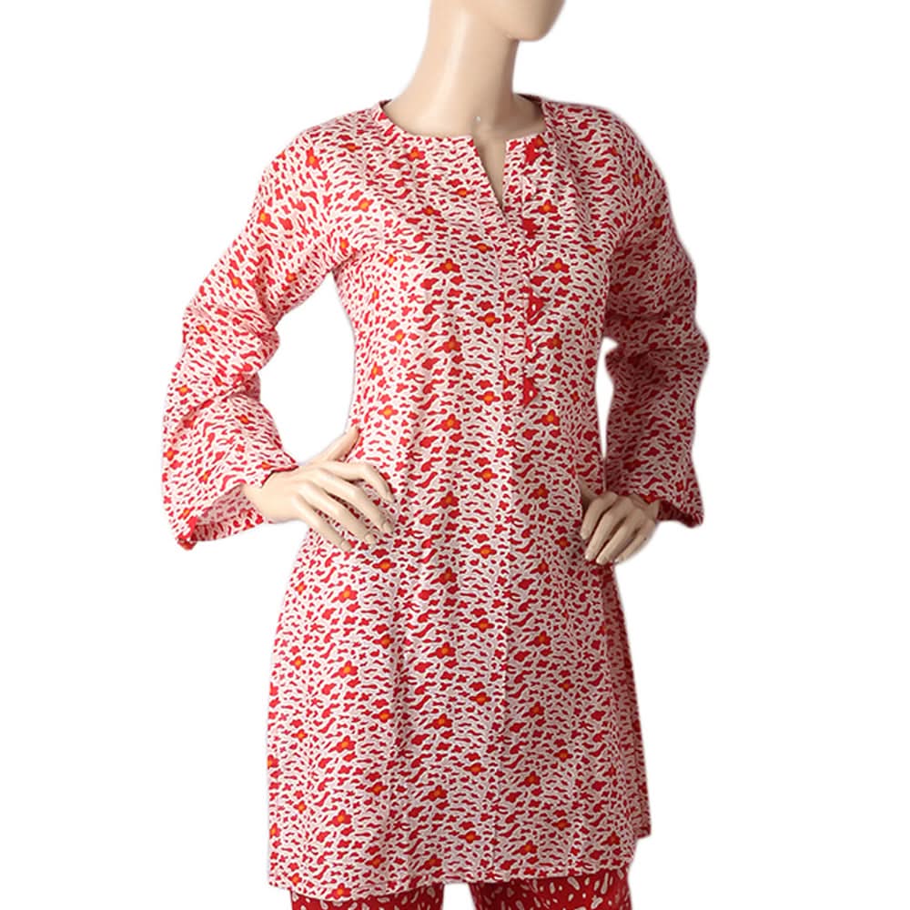 Mahnoor Printed Un-Stitched 1pcs Cotton Kurti - 11, Women, Unstitched Kurti, United Textiles, Chase Value