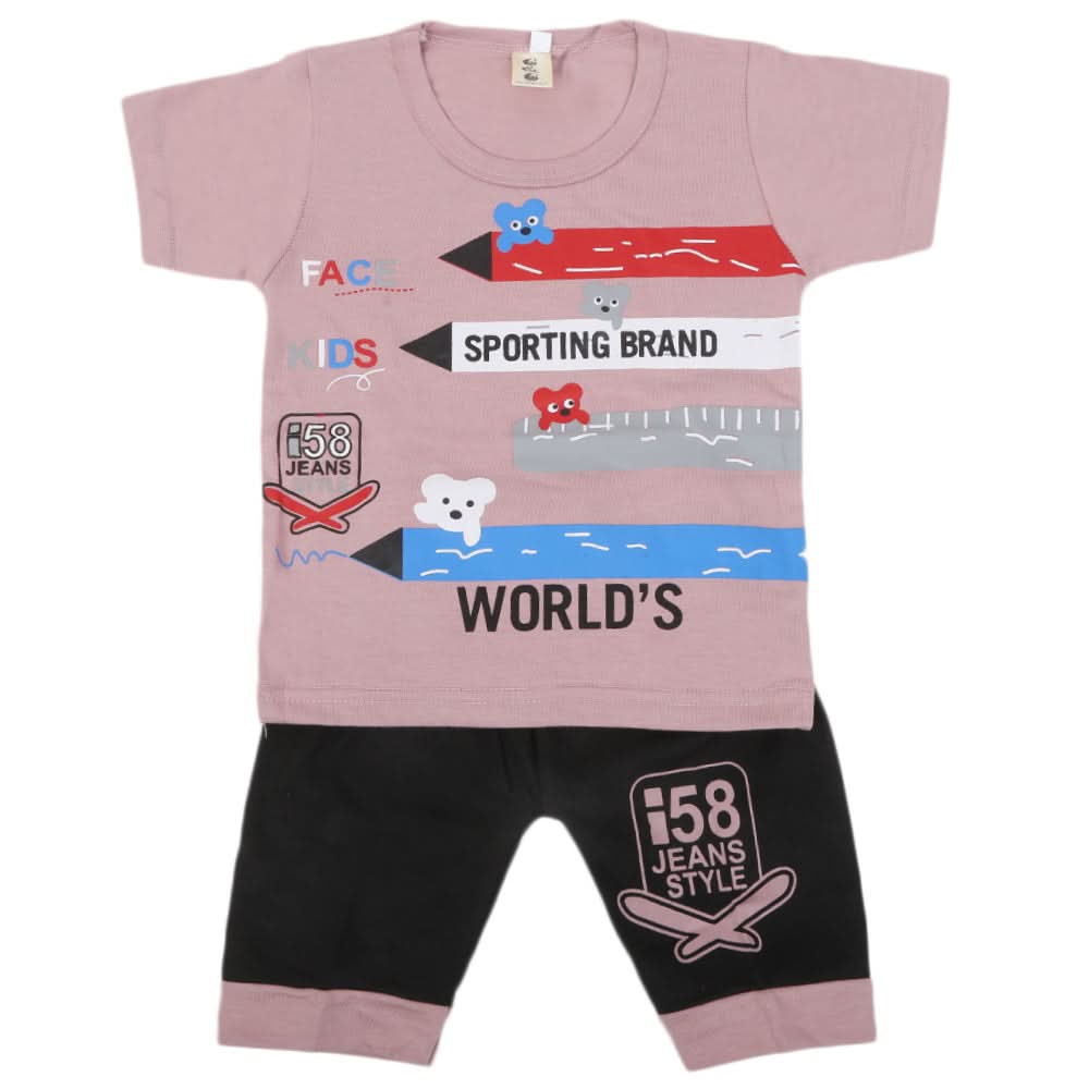 Boys Short Half Sleeves Suit - Light Purple, Kids, Boys Sets And Suits, Chase Value, Chase Value