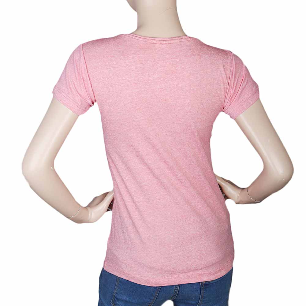 Women's Half Sleeves Printed T-Shirt - Peach, Women, T-Shirts And Tops, Chase Value, Chase Value