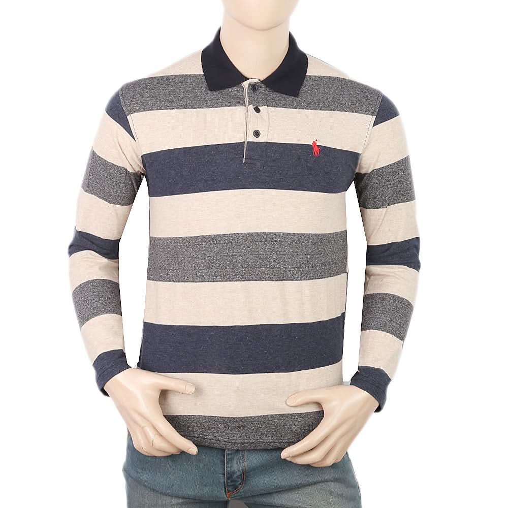 Men's Yarn Dyed Full Sleeves Polo T-Shirt - Multi, Men, T-Shirts And Polos, Chase Value, Chase Value