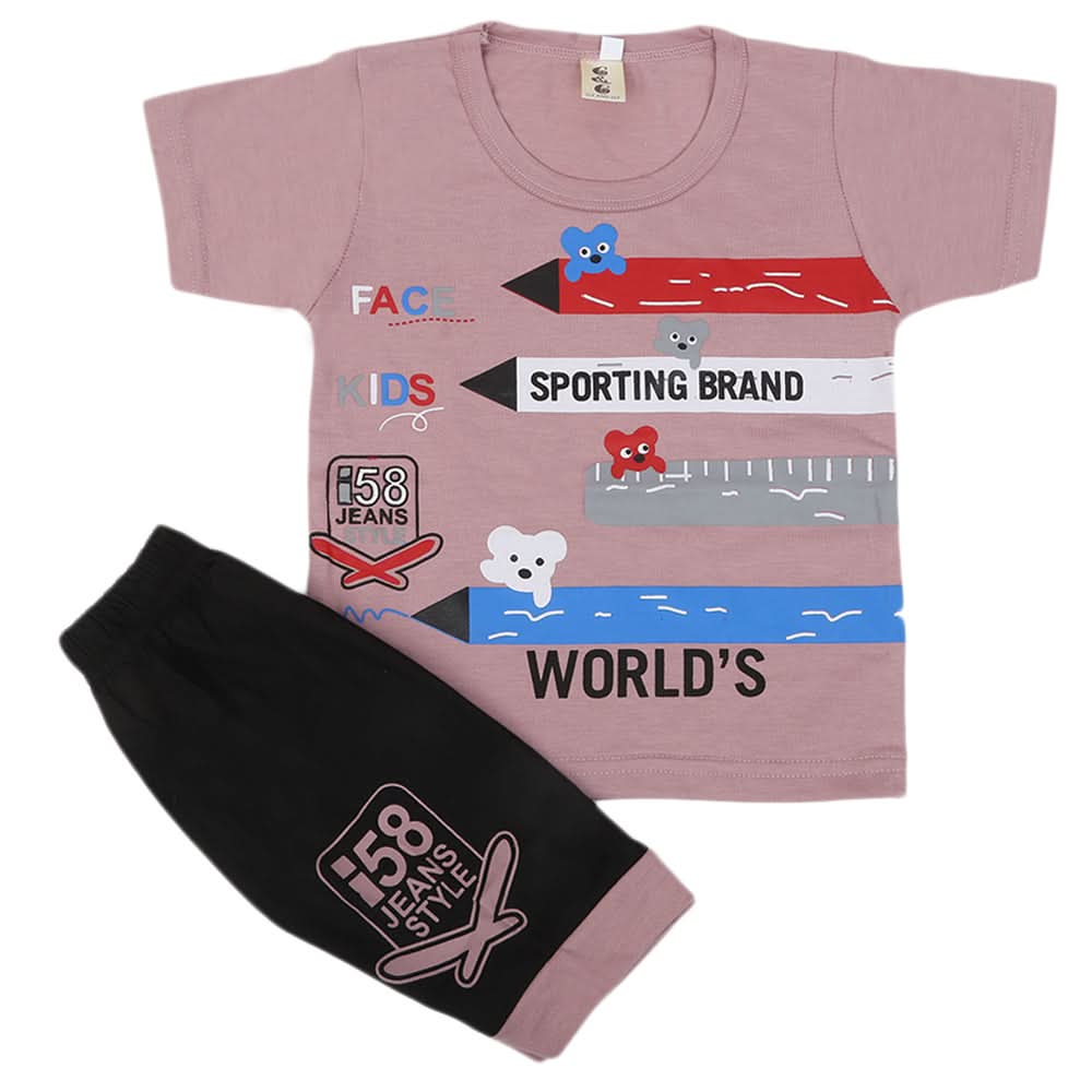 Boys Short Half Sleeves Suit - Light Purple, Kids, Boys Sets And Suits, Chase Value, Chase Value