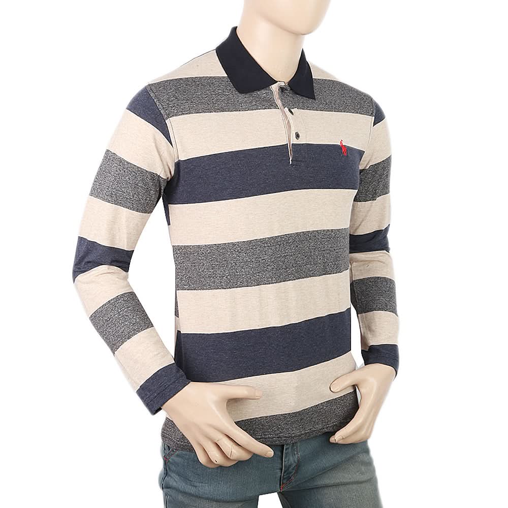 Men's Yarn Dyed Full Sleeves Polo T-Shirt - Multi, Men, T-Shirts And Polos, Chase Value, Chase Value