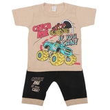 Boys Short Half Sleeves Suit - Beige, Kids, Boys Sets And Suits, Chase Value, Chase Value