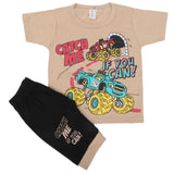 Boys Short Half Sleeves Suit - Beige, Kids, Boys Sets And Suits, Chase Value, Chase Value