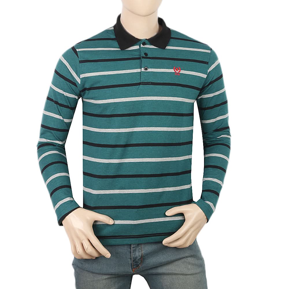 Men's Yarn Dyed Full Sleeves Polo T-Shirt - Multi, Men, T-Shirts And Polos, Chase Value, Chase Value