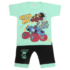 Boys Short Half Sleeves Suit - Cyan, Kids, Boys Sets And Suits, Chase Value, Chase Value