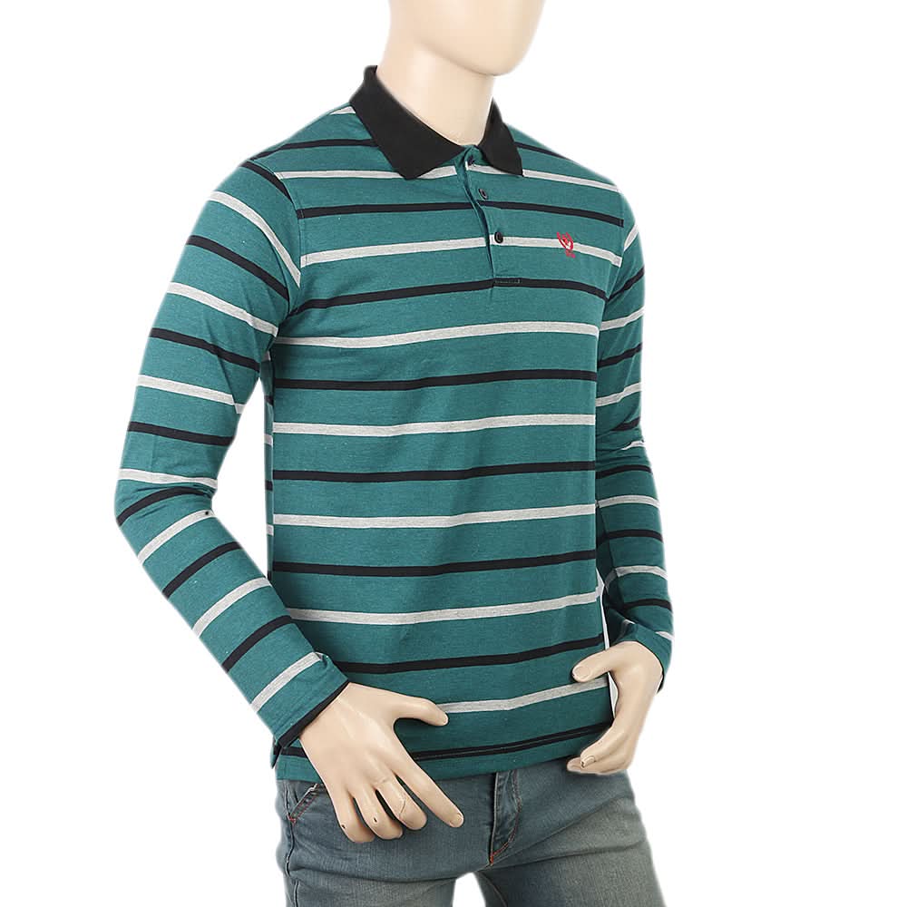Men's Yarn Dyed Full Sleeves Polo T-Shirt - Multi, Men, T-Shirts And Polos, Chase Value, Chase Value