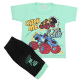 Boys Short Half Sleeves Suit - Cyan, Kids, Boys Sets And Suits, Chase Value, Chase Value