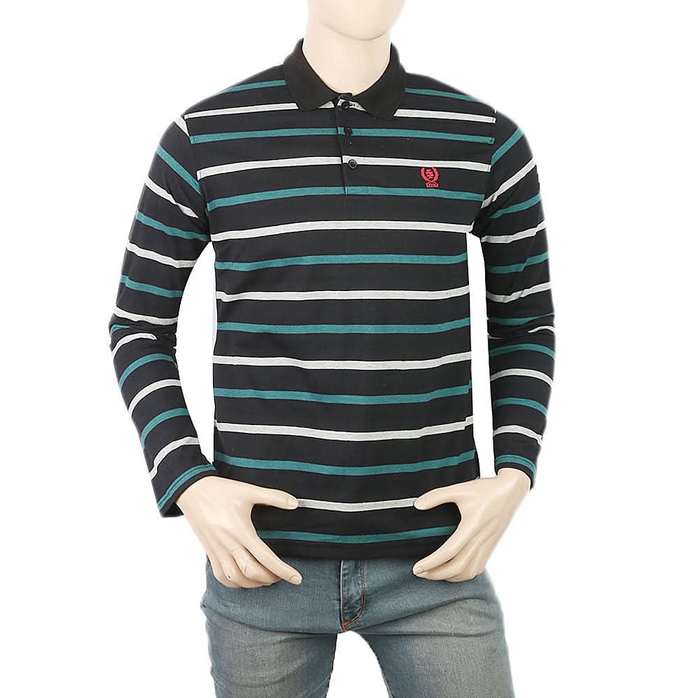 Men's Yarn Dyed Full Sleeves Polo T-Shirt - Multi, Men, T-Shirts And Polos, Chase Value, Chase Value