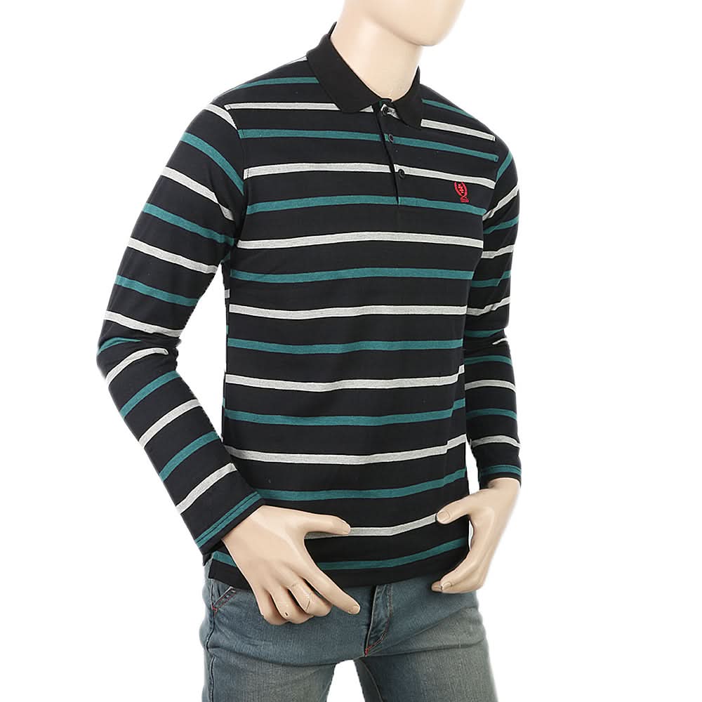 Men's Yarn Dyed Full Sleeves Polo T-Shirt - Multi, Men, T-Shirts And Polos, Chase Value, Chase Value
