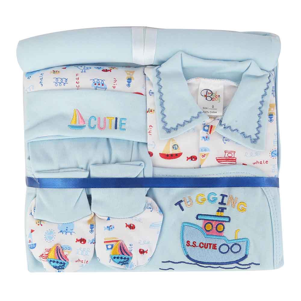 Newborn Gift Sets 6 Pcs Hanger - Blue, Kids, Newborn Gift Set, Chase Value, Chase Value