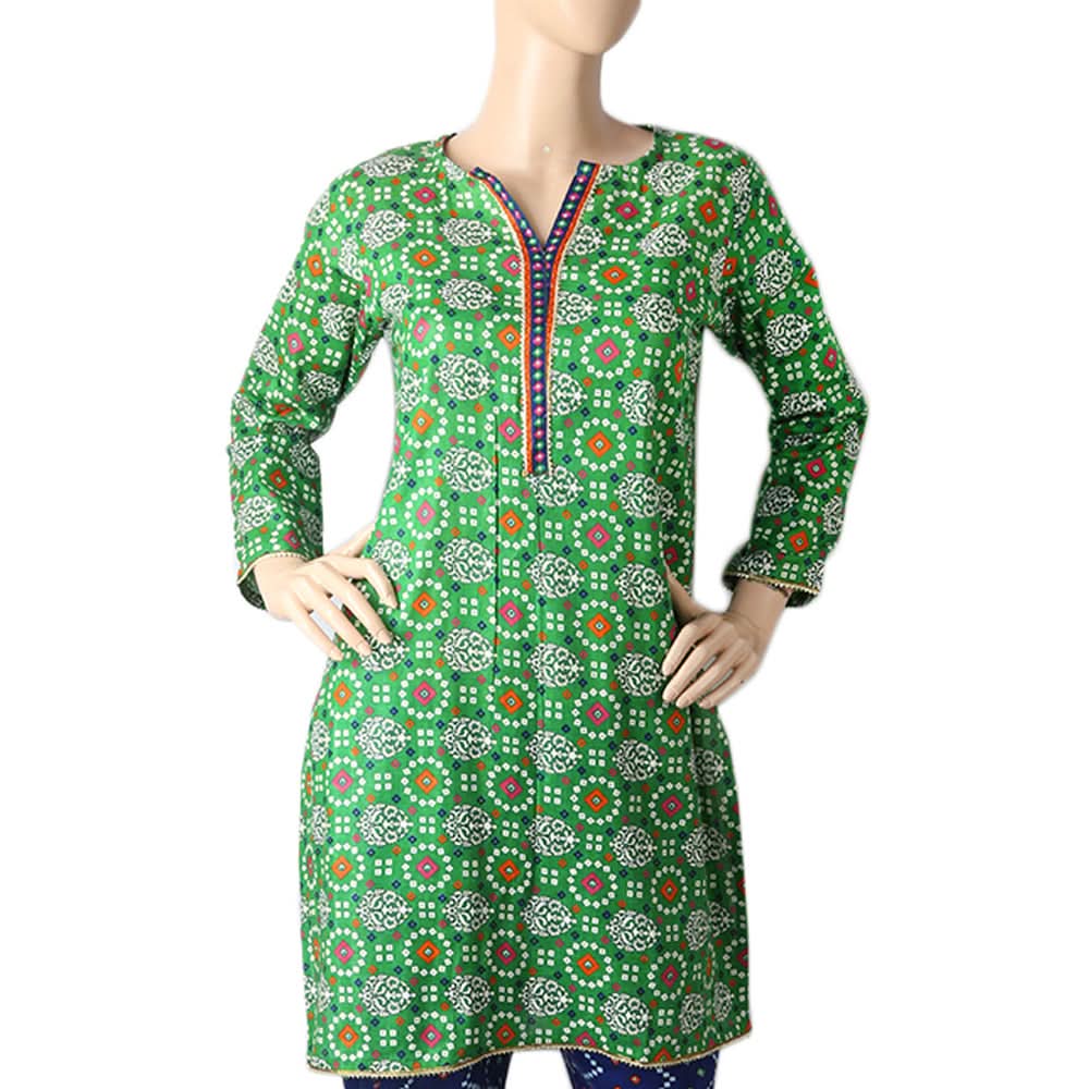 Mahnoor Printed Un-Stitched 1pcs Cotton Kurti - 15, Women, Unstitched Kurti, United Textiles, Chase Value