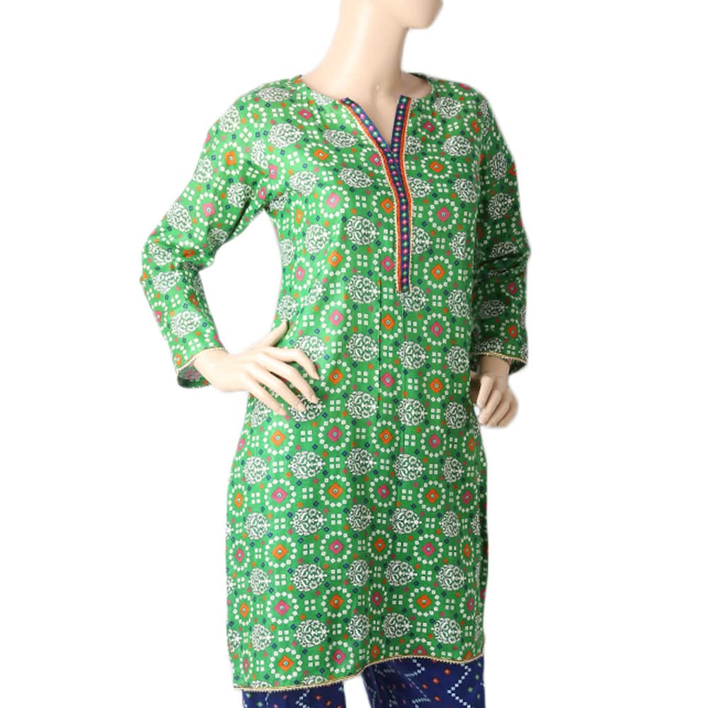 Mahnoor Printed Un-Stitched 1pcs Cotton Kurti - 15, Women, Unstitched Kurti, United Textiles, Chase Value