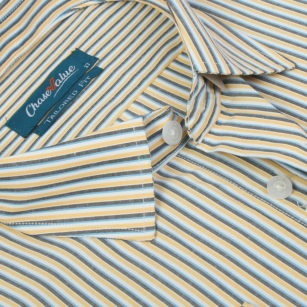 Men's Formal Stripe Shirt - Yellow, Men's Shirts, Chase Value, Chase Value